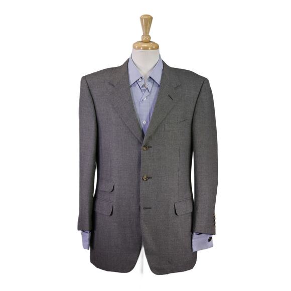 Canali Exclusive Collection Gray Knit Woven 100% Cashmere Blazer Jacket 40R - Picture 1 of 10